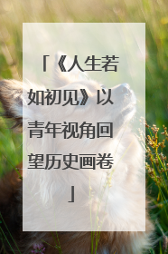《人生若如初见》以青年视角回望历史画卷
