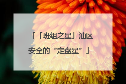 「班组之星」油区安全的“定盘星”