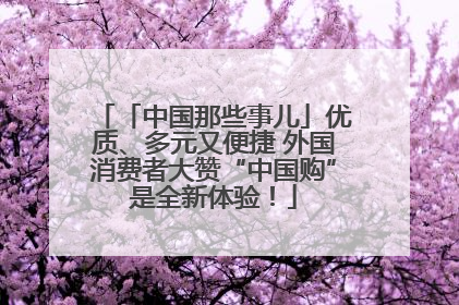 「中国那些事儿」优质、多元又便捷 外国消费者大赞“中国购”是全新体验！