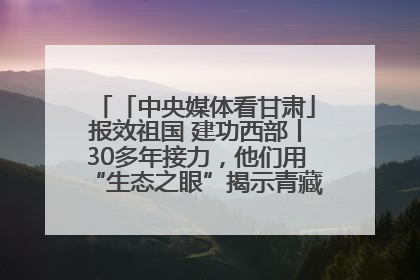 「中央媒体看甘肃」报效祖国 建功西部丨30多年接力，他们用“生态之眼”揭示青藏高原的秘密