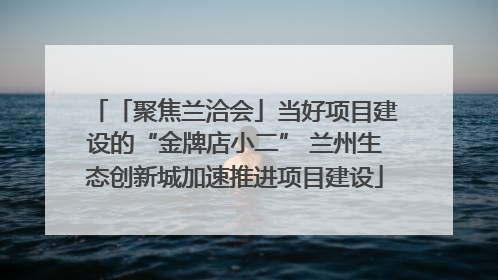 「聚焦兰洽会」当好项目建设的“金牌店小二” 兰州生态创新城加速推进项目建设