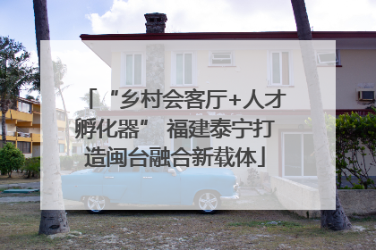 “乡村会客厅+人才孵化器” 福建泰宁打造闽台融合新载体