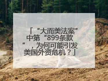 “大而美法案”中第“899条款”，为何可能引发美国外资危机？