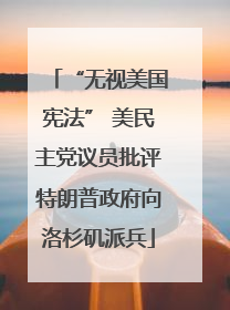 “无视美国宪法” 美民主党议员批评特朗普政府向洛杉矶派兵