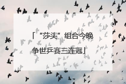 “莎头”组合今晚争世乒赛三连冠