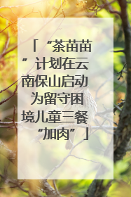 “茶苗苗”计划在云南保山启动 为留守困境儿童三餐“加肉”