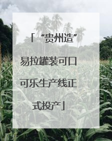 “贵州造”易拉罐装可口可乐生产线正式投产