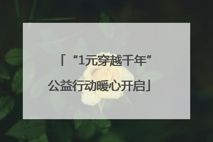 “1元穿越千年”公益行动暖心开启
