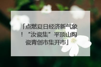 点燃夏日经济新气象！“汝瓷集”平顶山陶瓷青创市集开市
