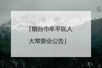 烟台市牟平区人大常委会公告