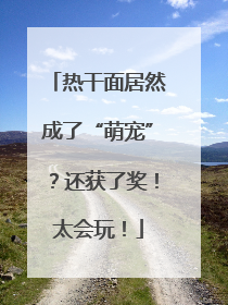 热干面居然成了“萌宠”？还获了奖！太会玩！