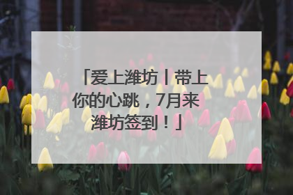 爱上潍坊丨带上你的心跳，7月来潍坊签到！
