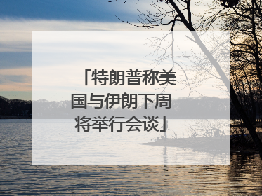 特朗普称美国与伊朗下周将举行会谈