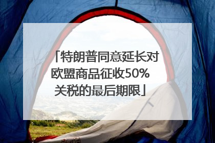 特朗普同意延长对欧盟商品征收50%关税的最后期限