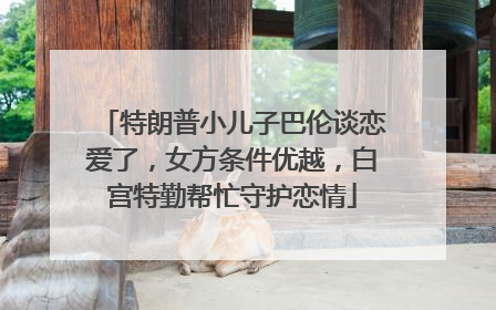 特朗普小儿子巴伦谈恋爱了，女方条件优越，白宫特勤帮忙守护恋情