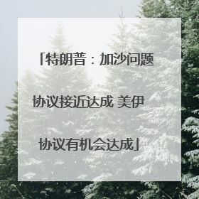 特朗普：加沙问题协议接近达成 美伊协议有机会达成