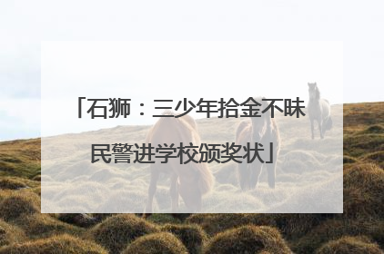 石狮：三少年拾金不昧 民警进学校颁奖状