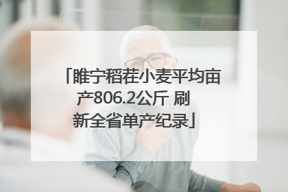 睢宁稻茬小麦平均亩产806.2公斤 刷新全省单产纪录