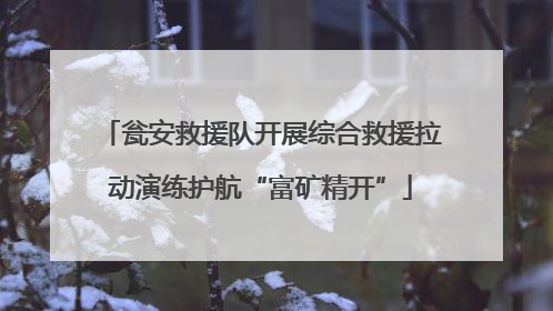 瓮安救援队开展综合救援拉动演练护航“富矿精开”
