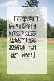 百果园门店西瓜缘何好吃？江苏盐城产地溯源解锁“甜蜜”密码