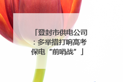登封市供电公司：多举措打响高考保电“前哨战”