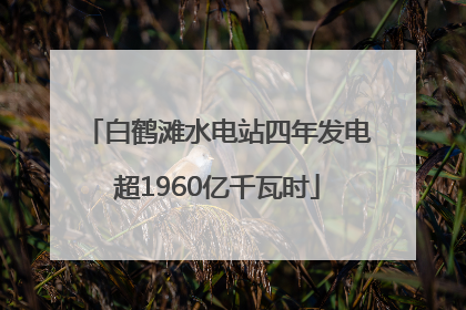 白鹤滩水电站四年发电超1960亿千瓦时