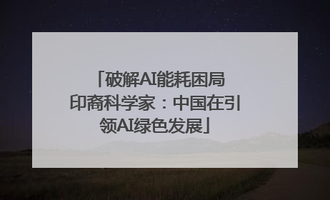 破解AI能耗困局 印裔科学家：中国在引领AI绿色发展