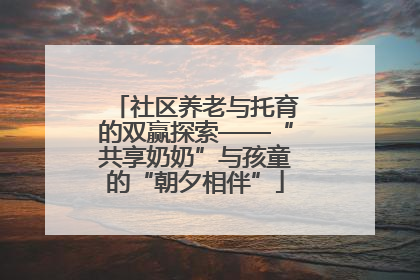 社区养老与托育的双赢探索——“共享奶奶”与孩童的“朝夕相伴”