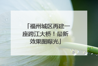 福州城区再建一座跨江大桥！最新效果图曝光