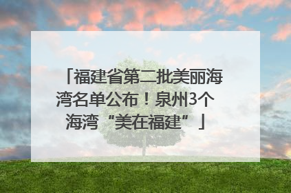 福建省第二批美丽海湾名单公布！泉州3个海湾“美在福建”