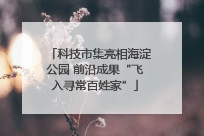 科技市集亮相海淀公园 前沿成果“飞入寻常百姓家”