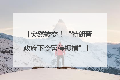 突然转变！“特朗普政府下令暂停搜捕”