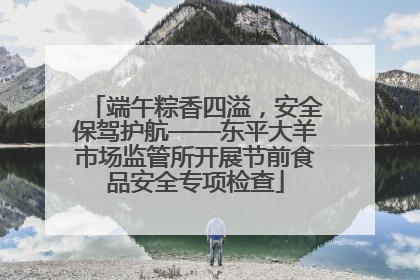 端午粽香四溢，安全保驾护航——东平大羊市场监管所开展节前食品安全专项检查