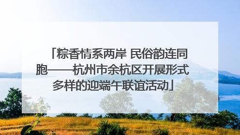 粽香情系两岸 民俗韵连同胞——杭州市余杭区开展形式多样的迎端午联谊活动