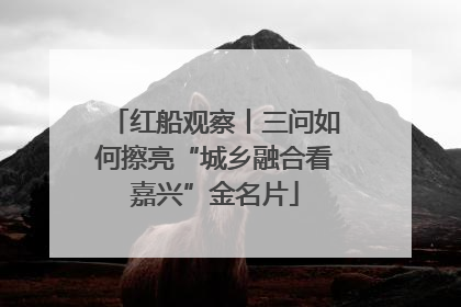 红船观察丨三问如何擦亮“城乡融合看嘉兴”金名片