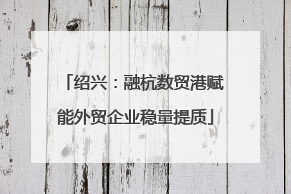 绍兴：融杭数贸港赋能外贸企业稳量提质