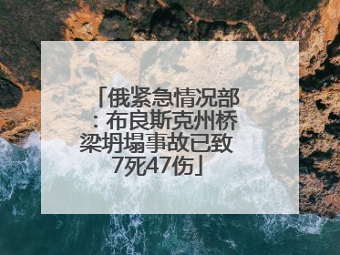 俄紧急情况部：布良斯克州桥梁坍塌事故已致7死47伤