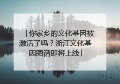 你家乡的文化基因被激活了吗？浙江文化基因图谱即将上线