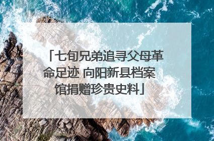 七旬兄弟追寻父母革命足迹 向阳新县档案馆捐赠珍贵史料