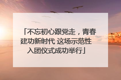 不忘初心跟党走，青春建功新时代 这场示范性入团仪式成功举行