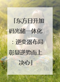 东方日升加码光储一体化：逆变器布局彰显逆势而上决心