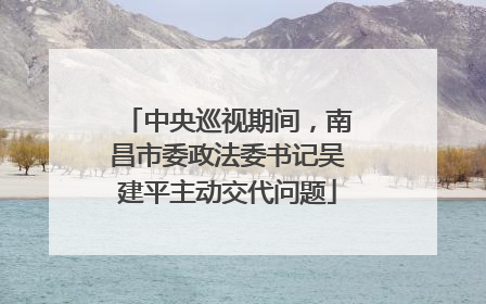 中央巡视期间，南昌市委政法委书记吴建平主动交代问题