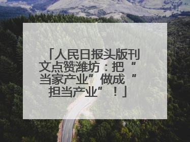 人民日报头版刊文点赞潍坊：把“当家产业”做成“担当产业”！
