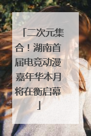 二次元集合！湖南首届电竞动漫嘉年华本月将在衡启幕