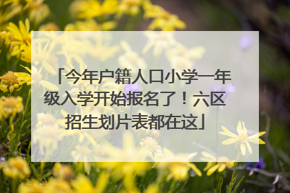 今年户籍人口小学一年级入学开始报名了！六区招生划片表都在这