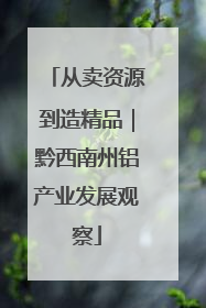 从卖资源到造精品｜黔西南州铝产业发展观察