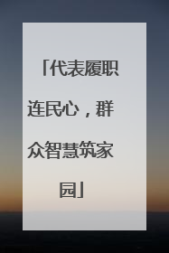 代表履职连民心，群众智慧筑家园