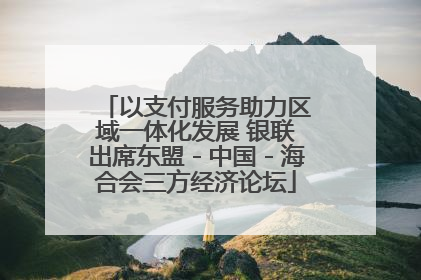 以支付服务助力区域一体化发展 银联出席东盟－中国－海合会三方经济论坛