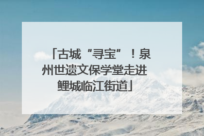 古城“寻宝”！泉州世遗文保学堂走进鲤城临江街道