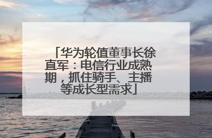 华为轮值董事长徐直军：电信行业成熟期，抓住骑手、主播等成长型需求
